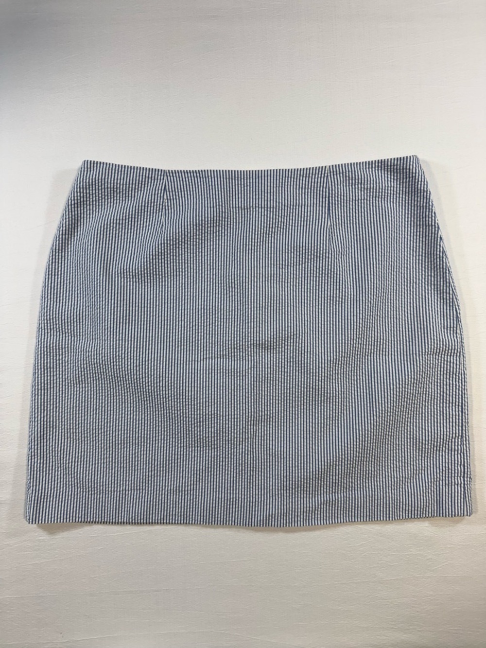 Brooks Brothers Seersucker Skirt Blue White Stripe Size 10 100% Cotton